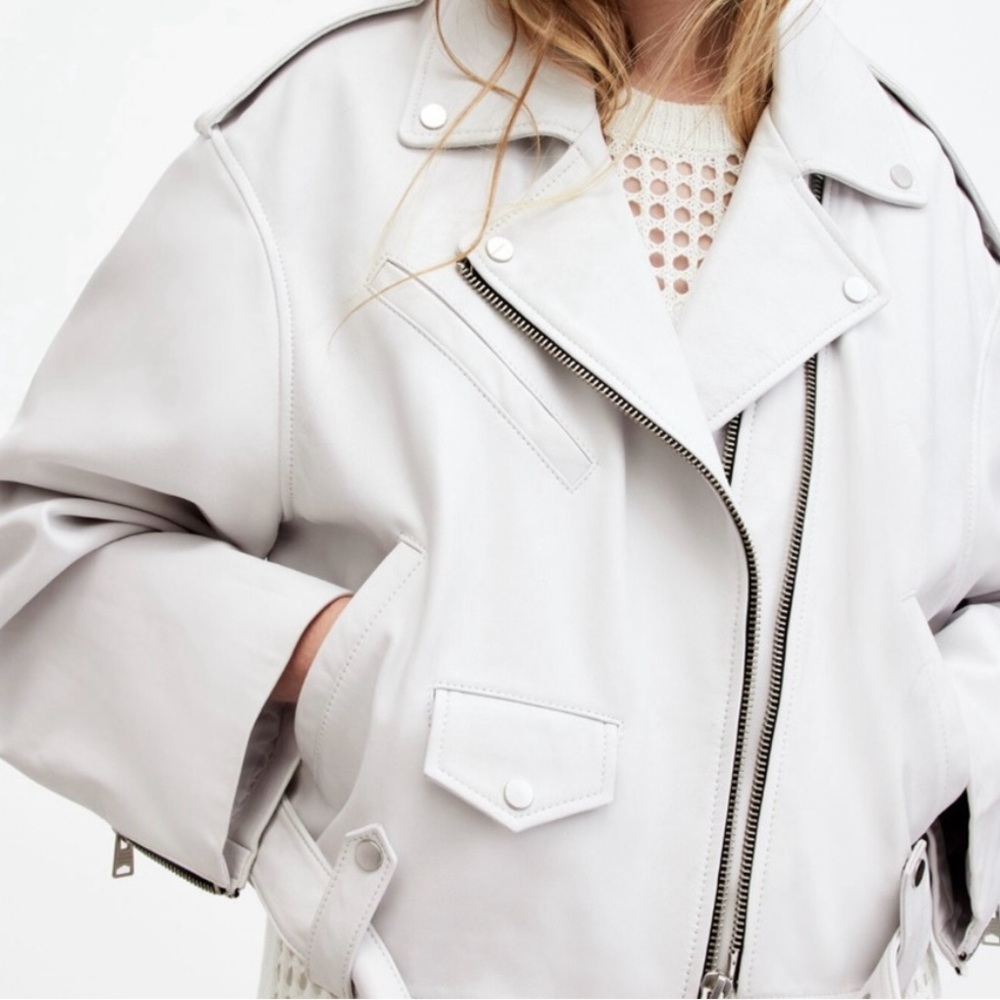 All Saints Dayle Oversized Leather Biker Jacket